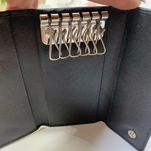 Authentic Prada Saffiano Leather 6 Key Wallet Black - Picture 14 of 14